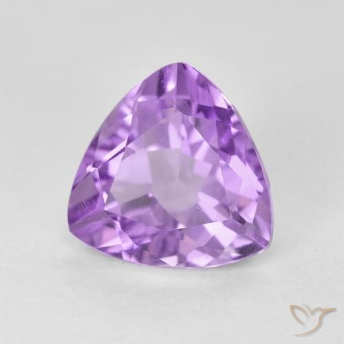 Ametista Viola medio naturale da 3.02 ct, Taglio trillion, VVS-VS