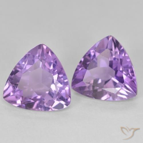 Gemme di Ametista Viola medio naturale da 5.33 ct, Taglio trillion, VS