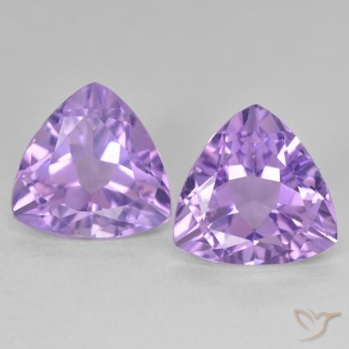Gemme di Ametista Viola scuro naturale da 5.84 ct, Taglio trillion, VS