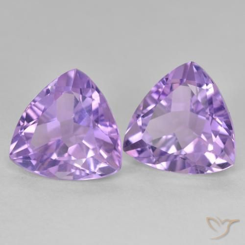 Gemme di Ametista Viola scuro naturale da 5.84 ct, Taglio trillion, VS