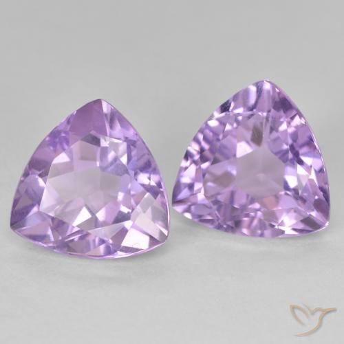 Gemme di Ametista Viola medio naturale da 5.75 ct, Taglio trillion, VS