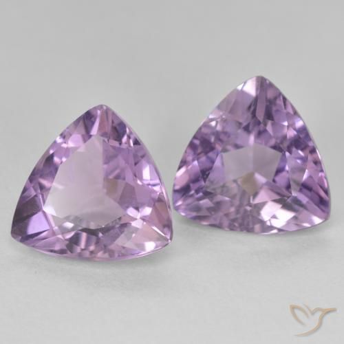 Gemme di Ametista Viola medio naturale da 5.49 ct, Taglio trillion, VS