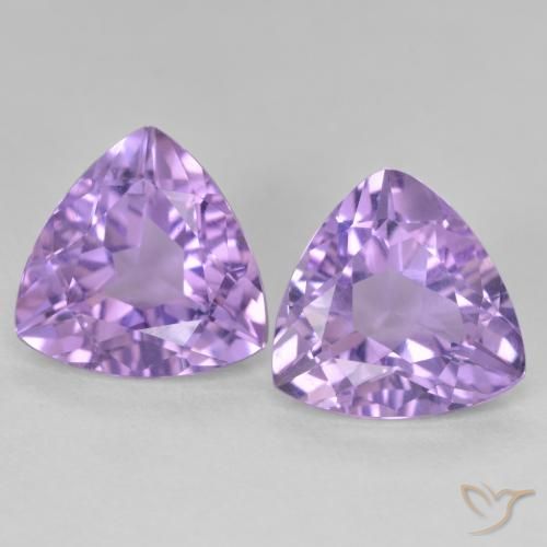 Gemme di Ametista Viola medio naturale da 5.59 ct, Taglio trillion, VS