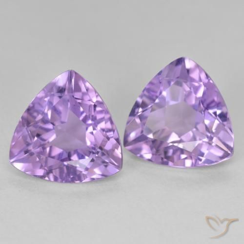 Gemme di Ametista Viola medio naturale da 5.59 ct, Taglio trillion, VS