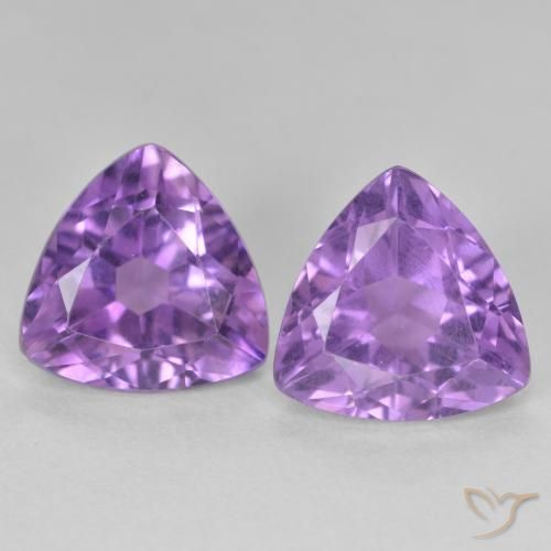 5.72ctw Naturale Viola tendente al rosa Ametista, Taglio trillion, VS
