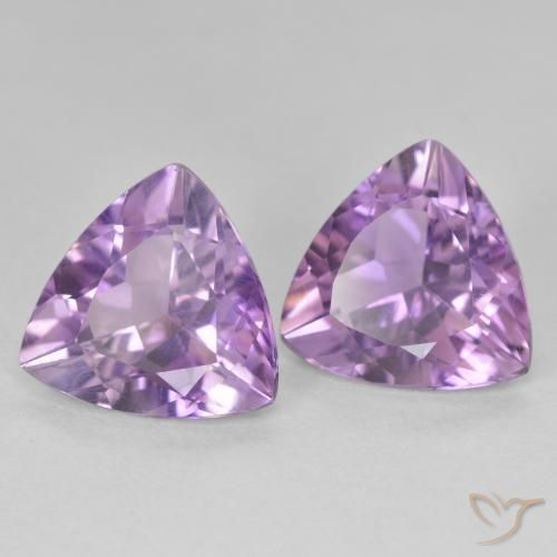 Gemme di Ametista Viola tendente al rosa naturale da 5.15 ct, Taglio trillion, VS