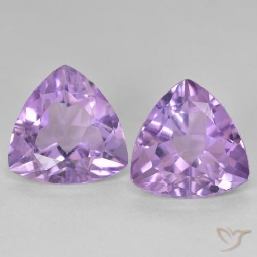5.71ctw Naturale Viola tendente al rosa Ametista, Taglio trillion, VS