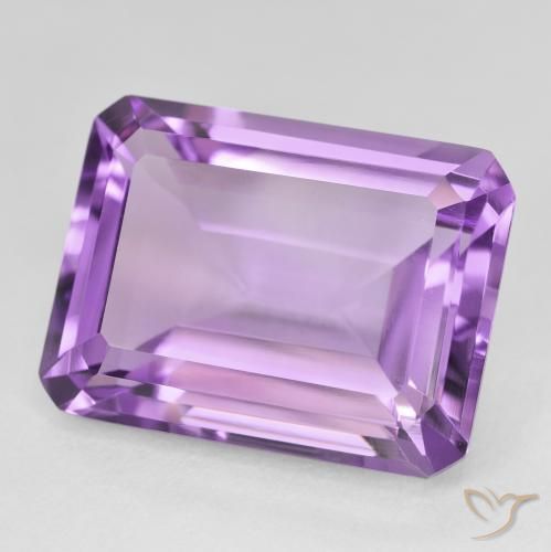 Ametista Medium Light Purplish-Violet naturale da 21.63 ct, Ottagonale / Taglio smeraldo, VVS