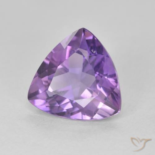 Ametista Viola medio naturale da 2.72 ct, Taglio trillion, VS