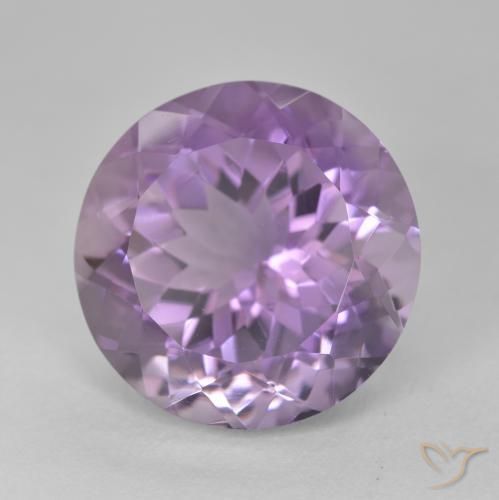 Ametista Viola rosa medio naturale da 14.12 ct, Rotondo, VVS