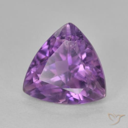 Ametista Viola medio naturale da 2.83 ct, Taglio trillion, VS