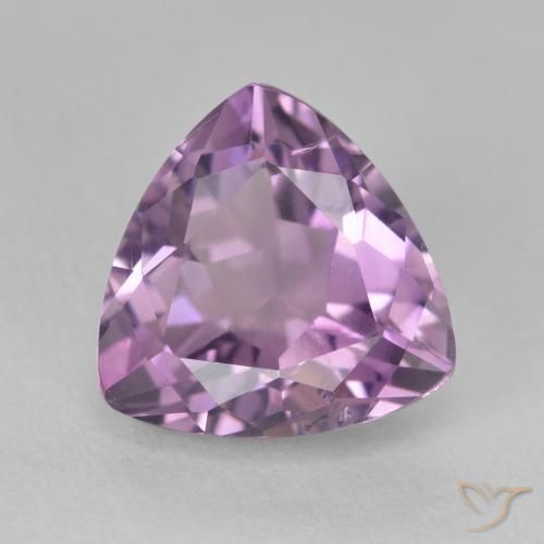 Ametista Viola grigio naturale da 3.21 ct, Taglio trillion, VS