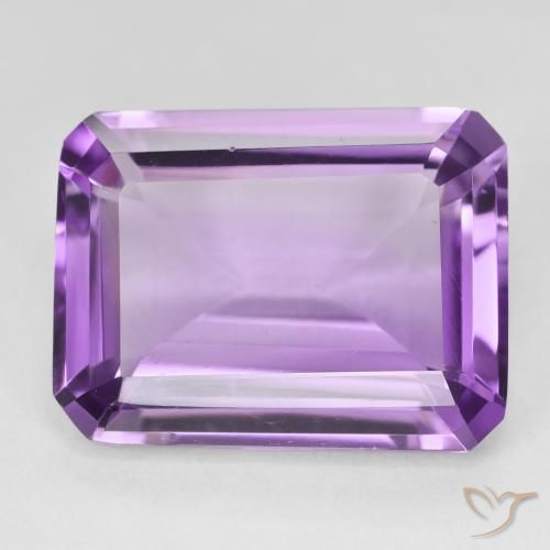 18.56ct Naturale Medium Light Purplish-Violet Ametista, Taglio smeraldo, VVS