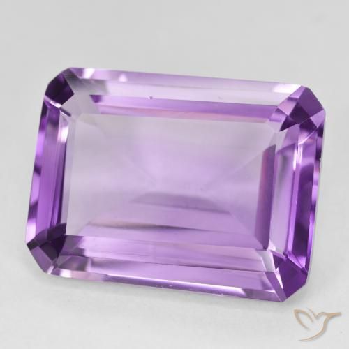 Ametista Medium Light Purplish-Violet naturale da 18.56 ct, Ottagonale / Taglio smeraldo, VVS