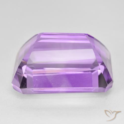 Ametista medium light purplish-violet naturale da 25,05 ct, taglio smeraldo, VVS