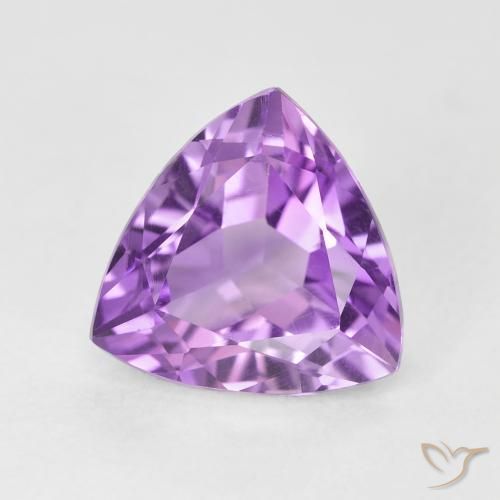 Ametista Viola Rosato Medio naturale da 3.16 ct, Taglio trillion, VS