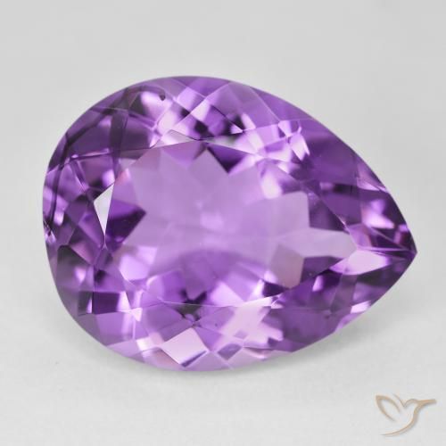 16.83ct Naturale Medium Dark-Violet Ametista, Forma a pera, VVS