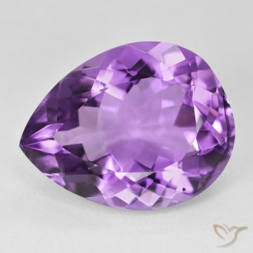 Ametista Medium Dark-Violet naturale da 16.83 ct, Forma a pera, VVS