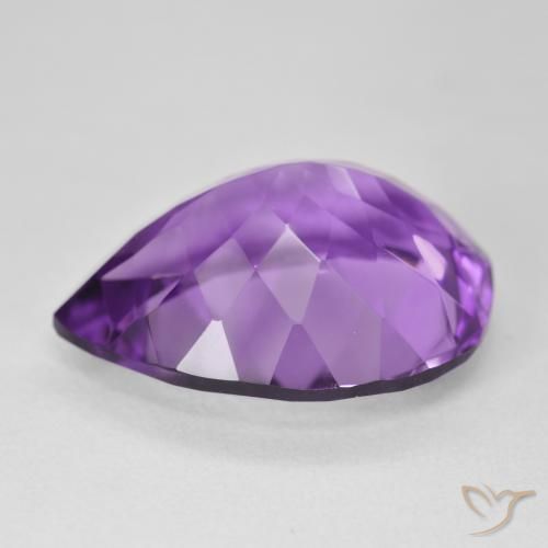 Ametista Medium Dark-Violet naturale da 16.83 ct, Forma a pera, VVS