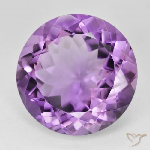 Ametista Viola tendente al rosa naturale da 23.25 ct, Rotondo, VVS