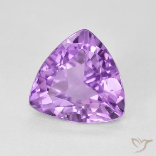 Ametista Viola tendente al rosa naturale da 2.98 ct, Taglio trillion, VS