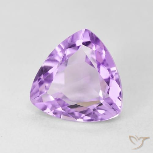 Ametista Viola chiaro naturale da 3.14 ct, Taglio trillion, VVS-VS