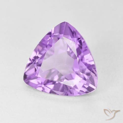 Ametista Viola chiaro naturale da 2.86 ct, Taglio trillion, VVS-VS