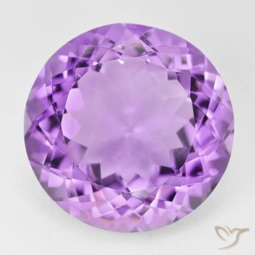 Ametista Viola medio naturale da 25.41 ct, Rotondo, VVS