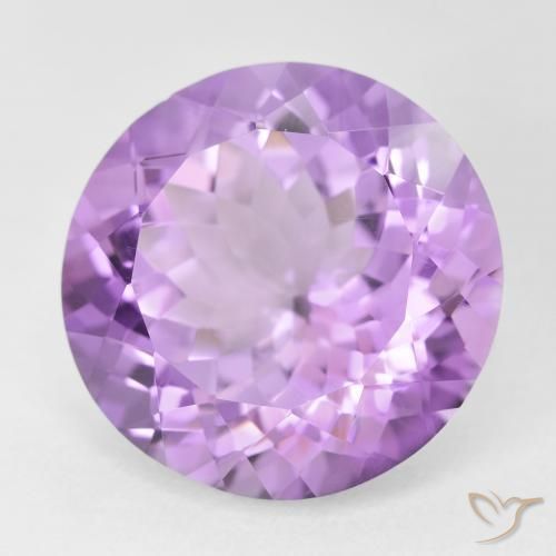 Ametista Viola rosa medio naturale da 12.28 ct, Rotondo, VVS