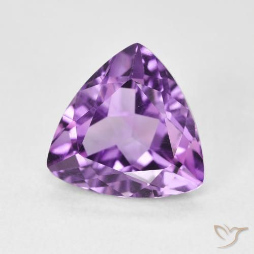 Ametista Viola tendente al rosa naturale da 2.96 ct, Taglio trillion, VVS