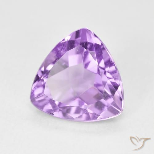 Ametista Viola rosato chiaro naturale da 3.01 ct, Taglio trillion, VVS