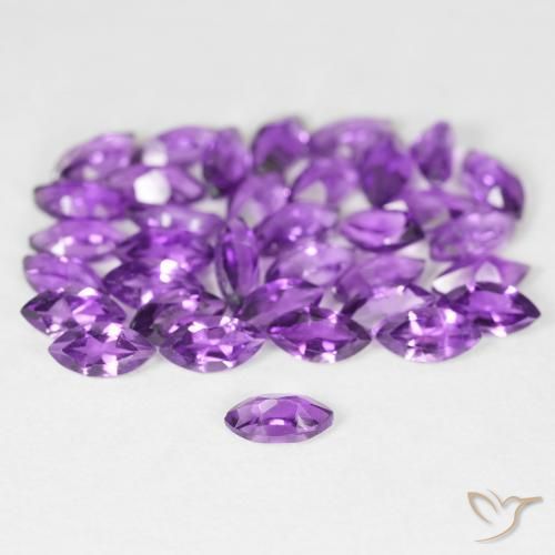 Gemme di Ametista Viola medio naturale da 5.38 ct, Taglio marquise, VS