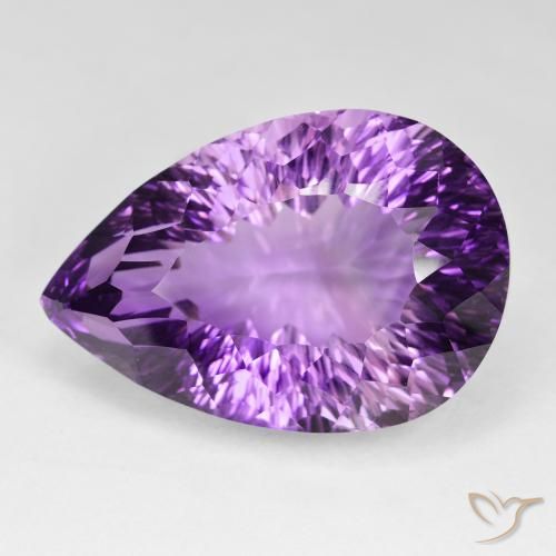 79.45ct Naturale Viola violaceo medio Ametista, Forma a pera, VVS