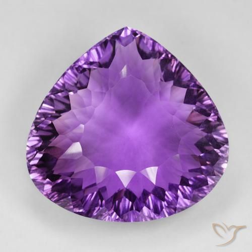105.35ct Naturale Viola violaceo medio Ametista, Forma a pera, VVS