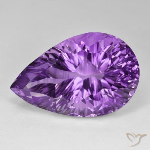 86.75ct Naturale Viola medio Ametista, Forma a pera, VVS