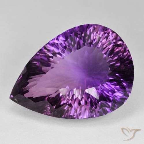 94.41ct Naturale Viola Rosa Intenso Ametista, Forma a pera, IF