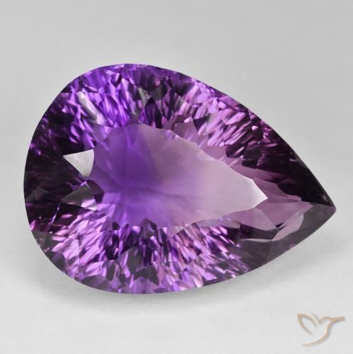Ametista Viola Rosa Intenso naturale da 94.41 ct, Forma a pera, IF