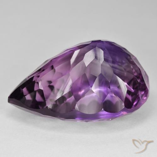 Ametista Viola Rosa Intenso naturale da 94.41 ct, Forma a pera, IF
