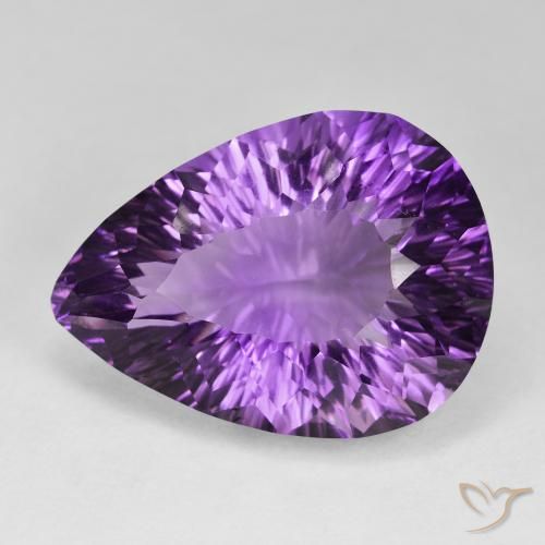 57.88ct Naturale Viola Intenso Ametista, Forma a pera, VVS
