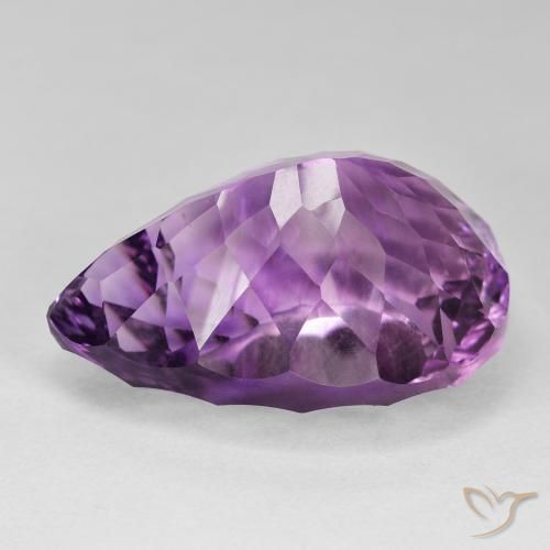 Ametista Viola Intenso naturale da 57.88 ct, Forma a pera, VVS