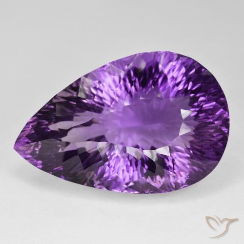 93.36ct Naturale Viola Intenso Ametista, Forma a pera, VVS