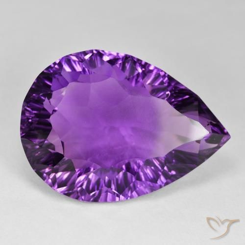 Ametista Rosa Viola naturale da 59.23 ct, Forma a pera, VVS