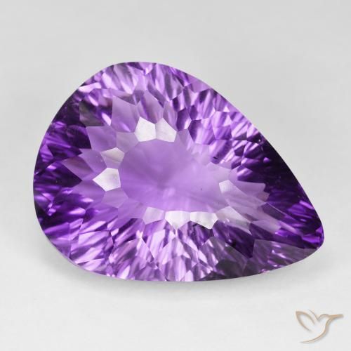 66.10ct Naturale Viola medio Ametista, Forma a pera, VVS-VS