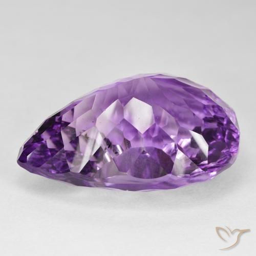 Ametista Viola medio naturale da 66.10 ct, Forma a pera, VVS-VS