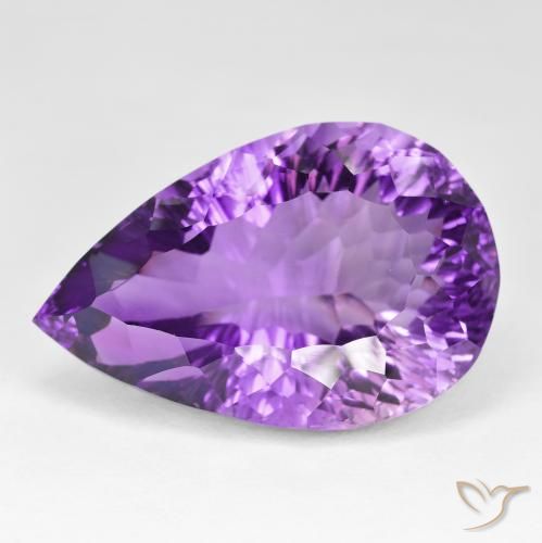 62.94ct Naturale Viola Intenso Ametista, Forma a pera, VVS