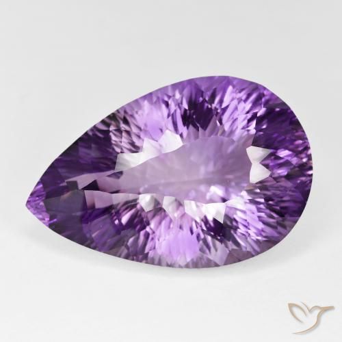 64.82ct Naturale viola vivido Ametista, Forma a pera, IF