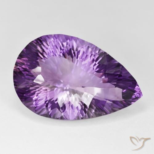 Ametista viola vivido naturale da 64.82 ct, Forma a pera, IF