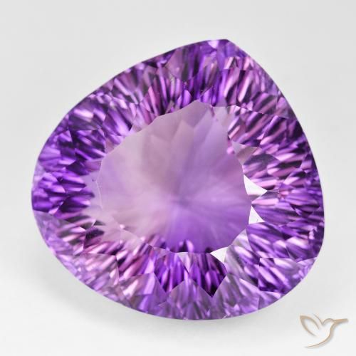 Ametista Medium Dark-Violet naturale da 139.93 ct, Forma a pera, VVS