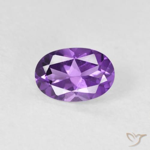 0.40ct Naturale viola vivido Ametista, Ovale, VVS-VS