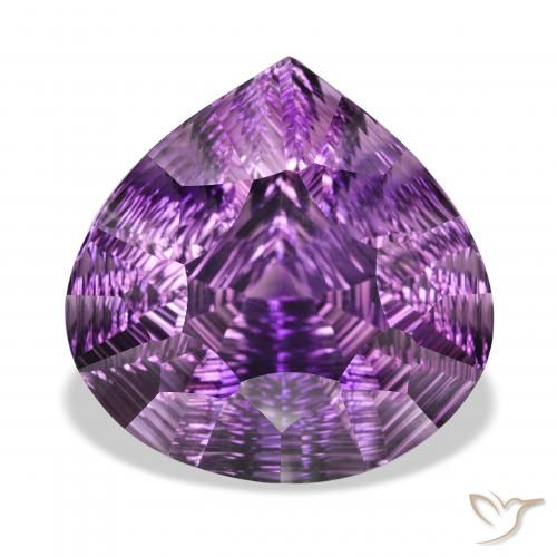39.02ct Naturale Viola medio Ametista, Forma a pera, VVS